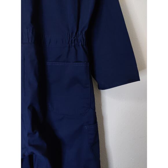 VINTAGE Sears Coverall Roebucks Navy Blue Long Sleeve Zip Button Coveralls 44T - Picture 9 of 12